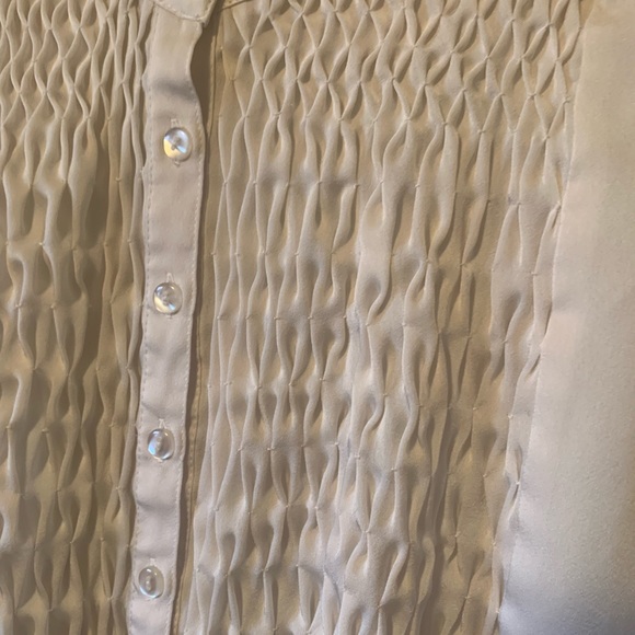 Chadwicks White Button Down Pleated Blouse Size 14 - Picture 3 of 9